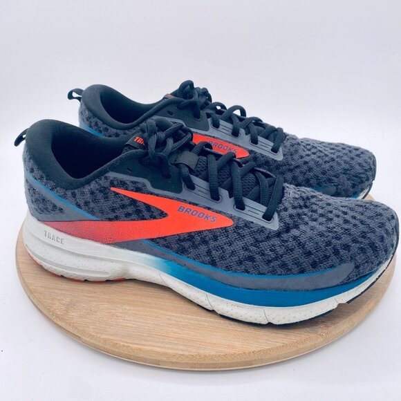 Brooks Trace 3 Running Shoes Mens 9 Black Mesh Trail Trainers Sneakers - Picture 1 of 11